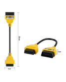 EtechDiag OBD2 16 Pin Male to Female Extension Cable 30cm Yellow